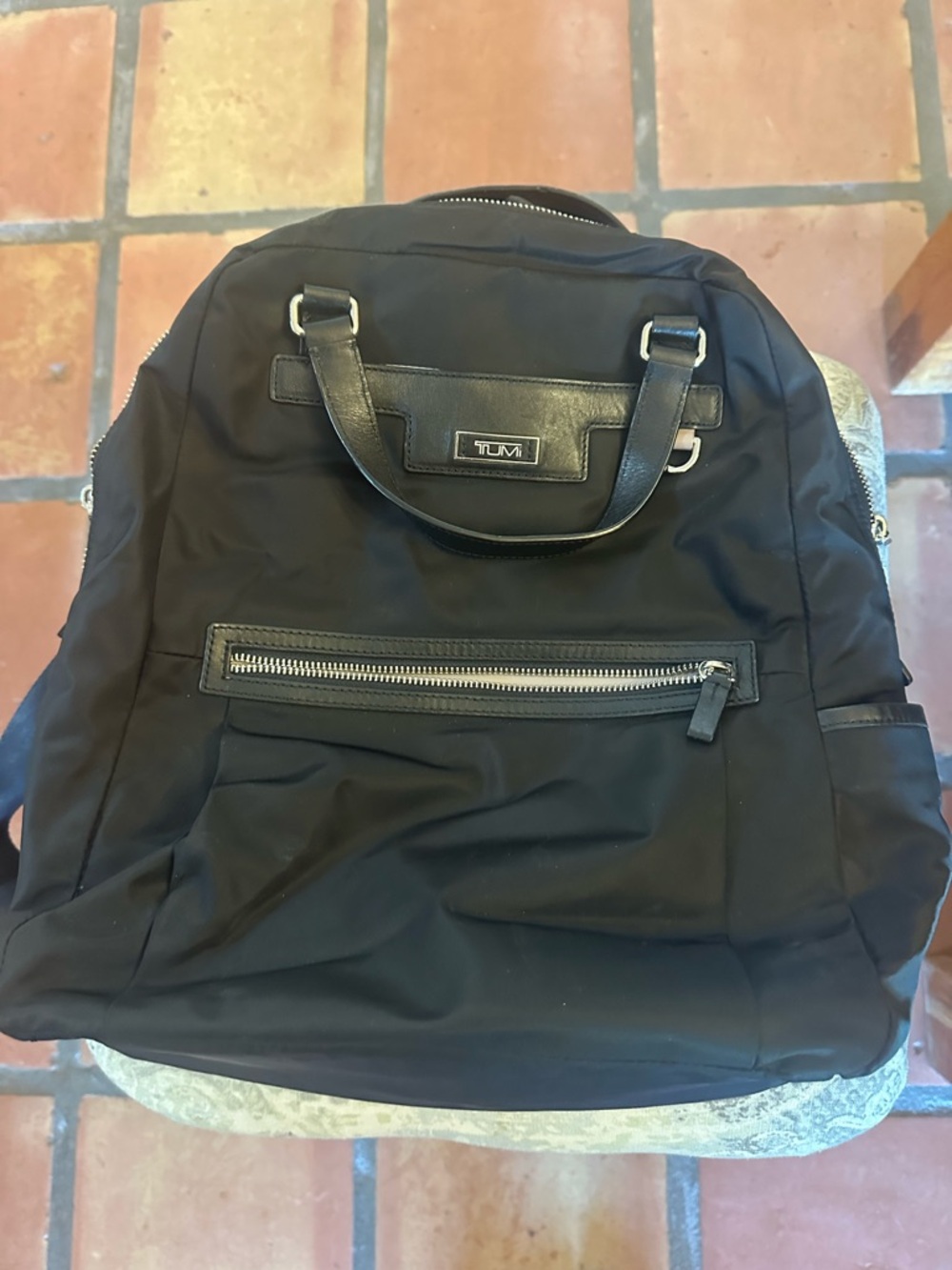 TUMI Black Nylon Backpack